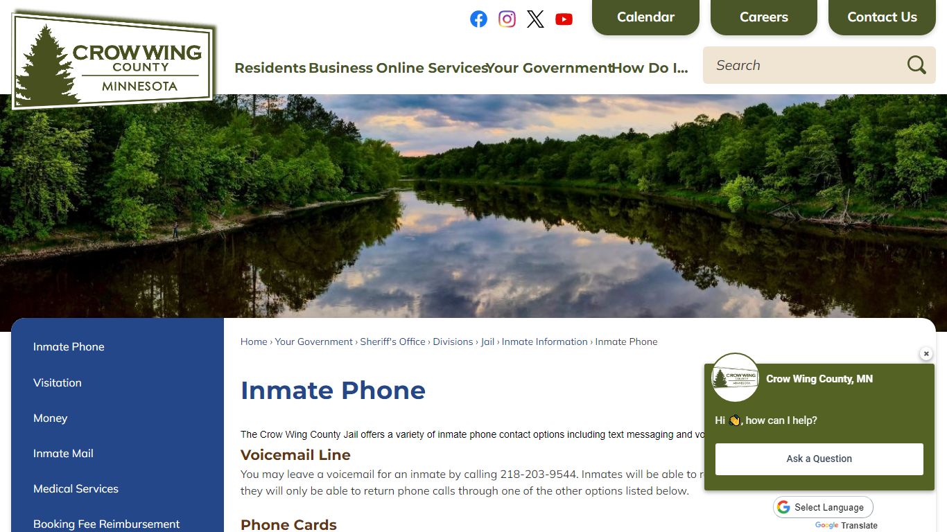 Inmate Phone | Crow Wing County, MN - Official Website